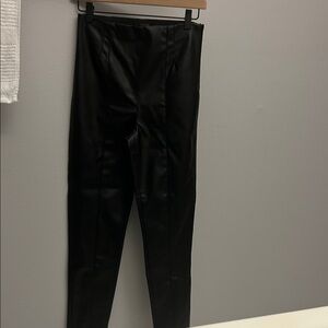 Zara Black Faux Leather Trousers, Small
